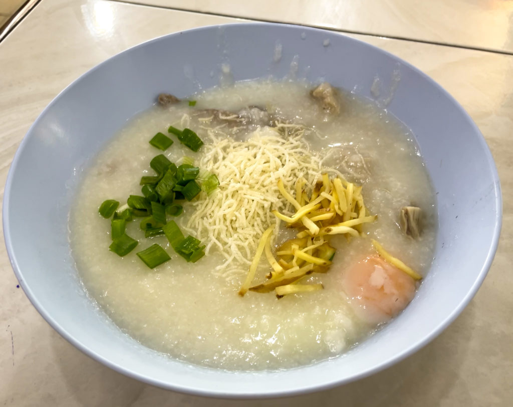 Jok (rice porridge) at Ton Payom Congee, Chiang Mai